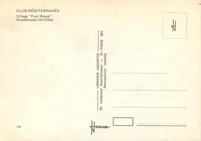 Club Méditerranée — Pueblo 'Fort Royal' — Guadalupe (Antillas) — Reverso