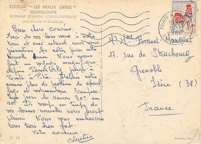 Duas mulheres em trajes locais — Guadalupe — Edição 'Les Beaux Livres' n°14 — Verso