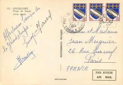 Praia de Ferry — Guadeloupe — editora Mexichrome, n° 223 — Verso