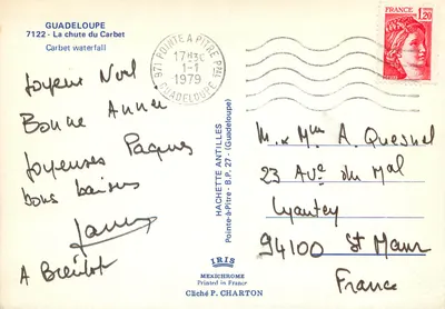 Spadanie w Carbet — Guadeloupe — wydawca IRIS — Rewers