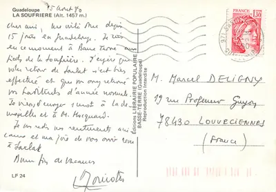 La Soufrière — Guadeloupe (Alt. 1457 m.) — Edições LIBRAIRIE POPULAIRE (Guadeloupe) LP 24 — Verso