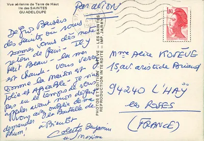 Terre de Haut — Ilhas dos Santos — Edição Stève — Verso