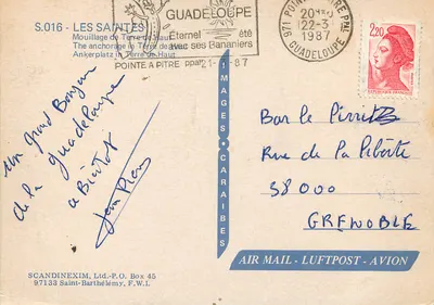 Âncora entre os Bananeiros — Ancoradouro de Terre-de-Haut — Imagens Caribenhas S.016 — Verso
