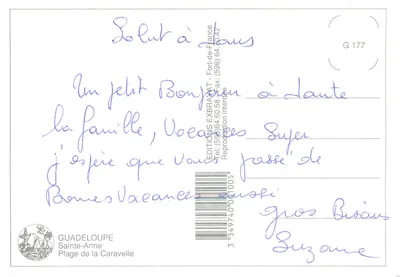Gujana, Sainte-Anne — Plaża Caravelle — Wydawnictwo Exbrarat — Rewers