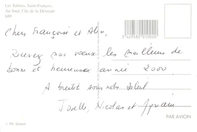 As Salinas, Saint-François — ilha da Désirade — editor Ph. Giraud, n° 689 — Verso