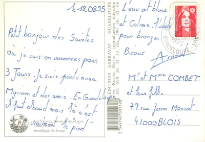 Les Saintes — vista do porto com barcos — Éditions Exbrayat — Verso