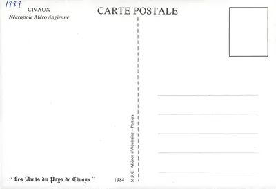 Civaux — Nécropole Mérovingienne — M.J.C. Alfénor d'Aquitaine - Poitiers — Rewers