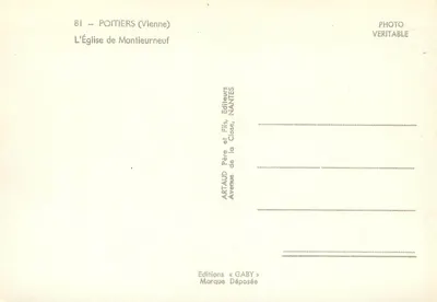 Kościół Montieurneuf — Poitiers (Vienne) — Wydawnictwo Gaby — Rewers