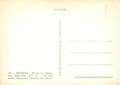 Poitiers — Pływańce w Baptisterym św. Jana (IV w.) — Najstarszy Chrześcijański Zabytek Gali — Rewers
