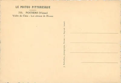Wąwóz Clain – zbocza Blossac – J. Robuchon, Poitiers — Rewers