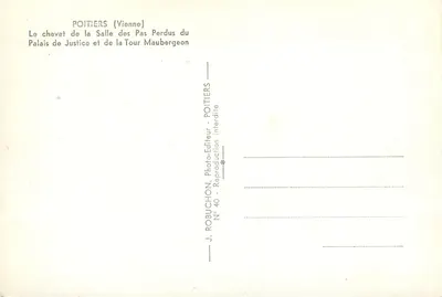 Poitiers (Vienne) — Czeleść Sali Pas Perdus i Wieży Maubergeon — J. Robuchon, N° 40 — Rewers