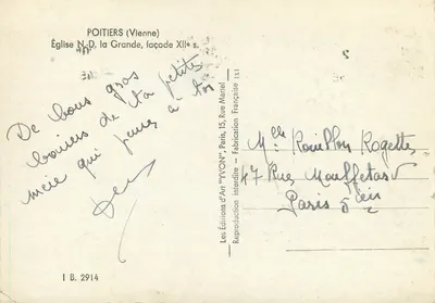 Poitiers (Vienne) — Kościół N.D. la Grande, fasada XII wieku — YVON, nr 34 — Rewers