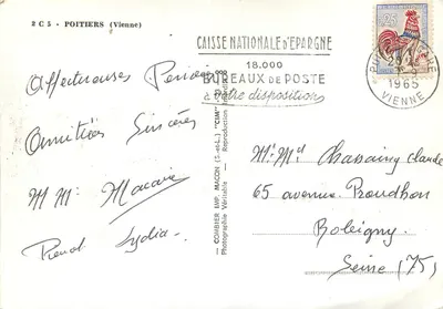 Poitiers (Vienne) — widok panoramiczny i zabytki — wydawca Combiér — Rewers