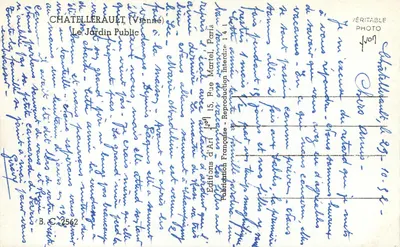 Châtellerault (Vienne) — Het Publieke Tuin — Éditions d'Art, Parijs — Achterkant