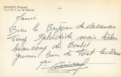 Béthines (Vienne) — Ponte Novo sobre o Sâleron — Fotografia Combléon — Verso