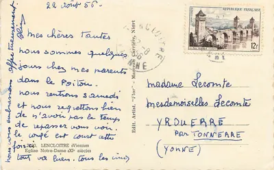 Igreja de Nossa Senhora — Século XI — Ed. 'Flor' - Niort — Verso