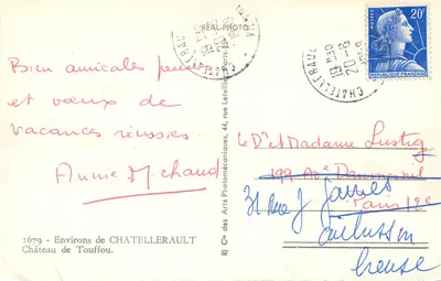 Castelo de Touffou — Arredores de Châtellerault — Cie des Arts Photomécaniques — Verso
