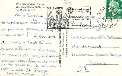 Chauvigny — Chefe da Igreja de São Pedro — Editor M. Roussel — Verso