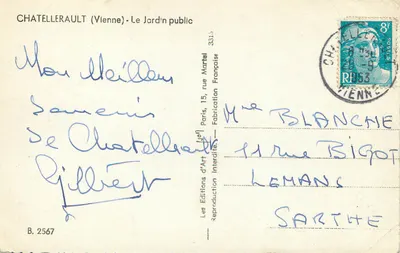 Châtellerault (Vienne) — O Jardim Público — Éditions Martel — Verso