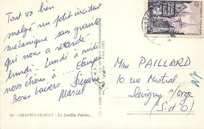 Châtellerault — Publiczny ogród — wydawca REAL-PHOTO (2) n°99 — Rewers