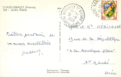 Châtellerault (Vienne) — Ogrody Publiczne — Foto Combier (s.-et-l.) — Rewers