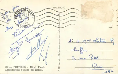 Hotel Fumé — Poitiers — Cie des Arts Photomécaniques — Verso