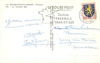 La Roche-Posay-les-Bains — rua principal com garagem Citroën — editor CIM (S.-et-M.) — Verso