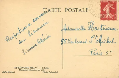 Saint-Léonard (Hte-V) — A Igreja — Edit. Dhubert — Verso