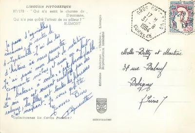 Las jesienny — piękny krajobraz Limousin — Wydawnictwo Modernes — Rewers