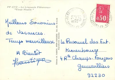 Stary Młyn — Piękne Limousin — Wydawnictwo M. FAROU, 87270 COUZEIX — Rewers