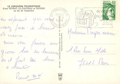 Jezioro Vassivière — między Peyrat-le-Château a Royère — wydawca Le Limousin Touristique — Rewers