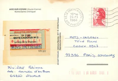 Nossa Senhora de Arliquet — Aix-sur-Vienne — Editor IRIS — Verso