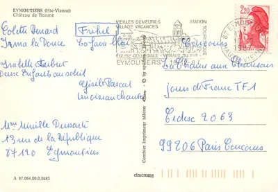 Castelo de Beaune — Eymoutiers (Haute-Vienne) — Combier Impressor — Verso