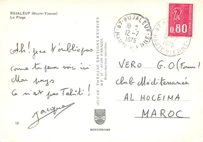 Bujaleuf — Plaża — wydawca Theojac Éditions Réunies, nr 16 — Rewers