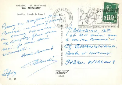 Pastor com touro — Ambazac (87) — Cim — Verso