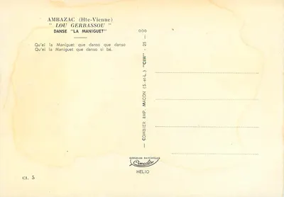 Ambazac (Hte-Vienne) — Dança "La Maniguet" — CIM — Verso
