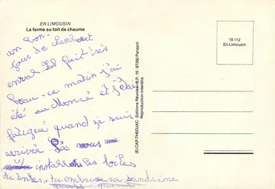 Granja con techo de paja — En Limousin — Éditions Réunies Panazol — Reverso