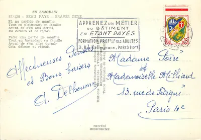 Gioco di carte in un cabaret — Limousin — Éditions Iris — Verso