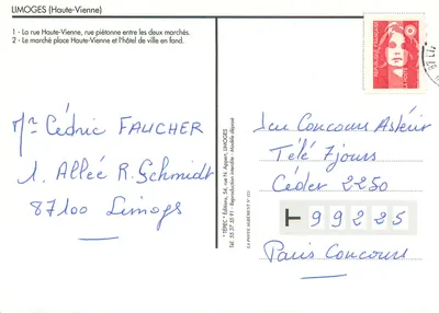 Limoges "87" — ulica Haute-Vienne i plac Haute-Vienne — TEPEC — Rewers