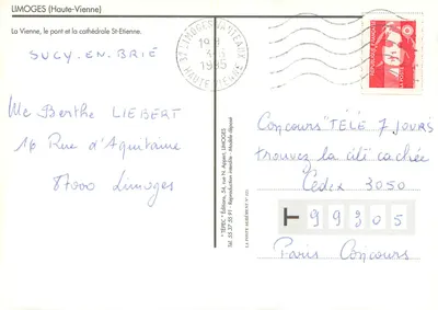 Limoges — La Vienne, most i katedra św. Etienne — Wydawnictwo Tépec — Rewers