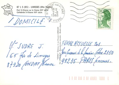Limoges - Most św. Stanisława, Katedra — Wydawnictwo TEPEC, nr 87 L 5 (85) — Rewers