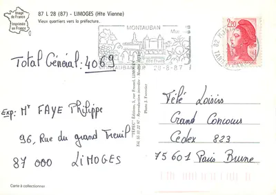 Limoges, plac Fontaine-des-Barres — Tepec — Rewers