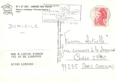Limoges — Rue de la Boucherie — wydawnictwo Marcel Farou, nr 2 — Rewers