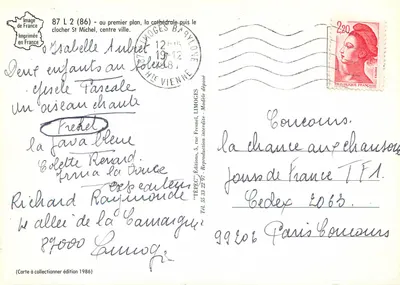 Limoges, widok ogólny — 2 Farre — wydanie 1986 — Rewers