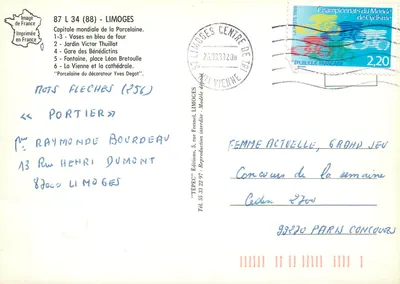 Limoges '87 – Wazony w barwie pieczonych i atrakcyjne miejsca turystyczne – Tepec — Rewers
