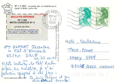 Limoges, uma vista geral — 2. Farre — edição TEPECC — Verso