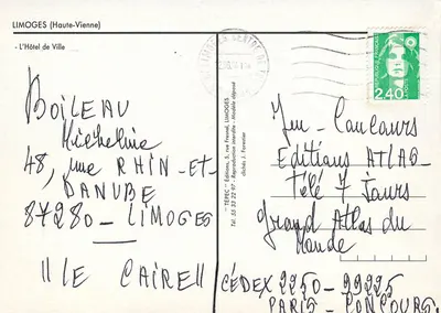 Limoges — Hotel de Ville — Wydawnictwo Atlas — Rewers
