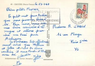Limoges - Estação dos Beneditinos — Editor IRIS — Verso