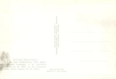 Limoges (Haute-Vienne) — Most Saint-Etienne i Katedra — Wydawnictwo IRIS — Rewers