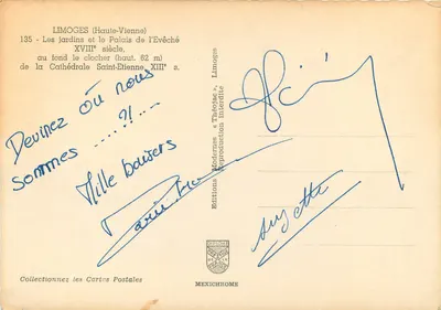 Limoges — Ogrody i Pałac Biskupa z katedrą — Wydawnictwo Mexichrome — Rewers